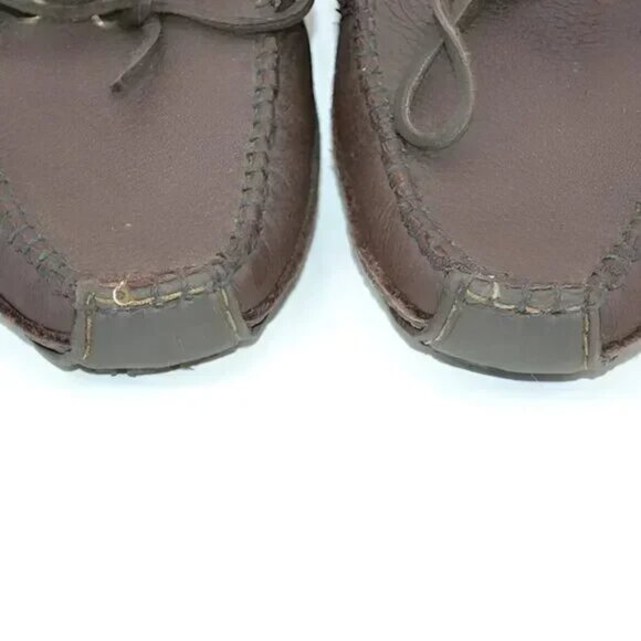 Minnetonka Brown Soft Pebbled Leather Loafers Moccasins Driving Deck Shoes 10 main image 4